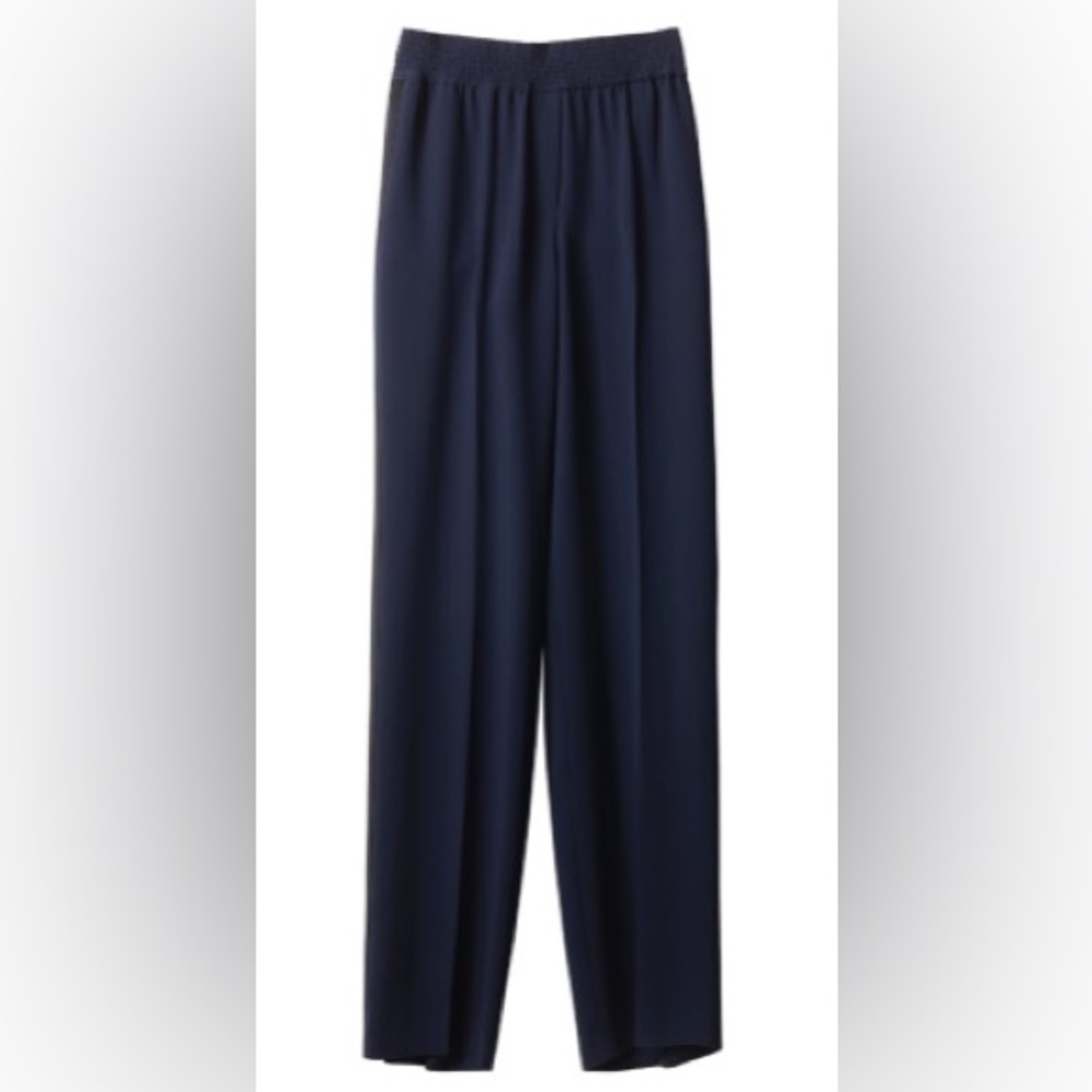 🄷&🄼 Studio Trouser blue with Black Stripe and elastic waist Size 6